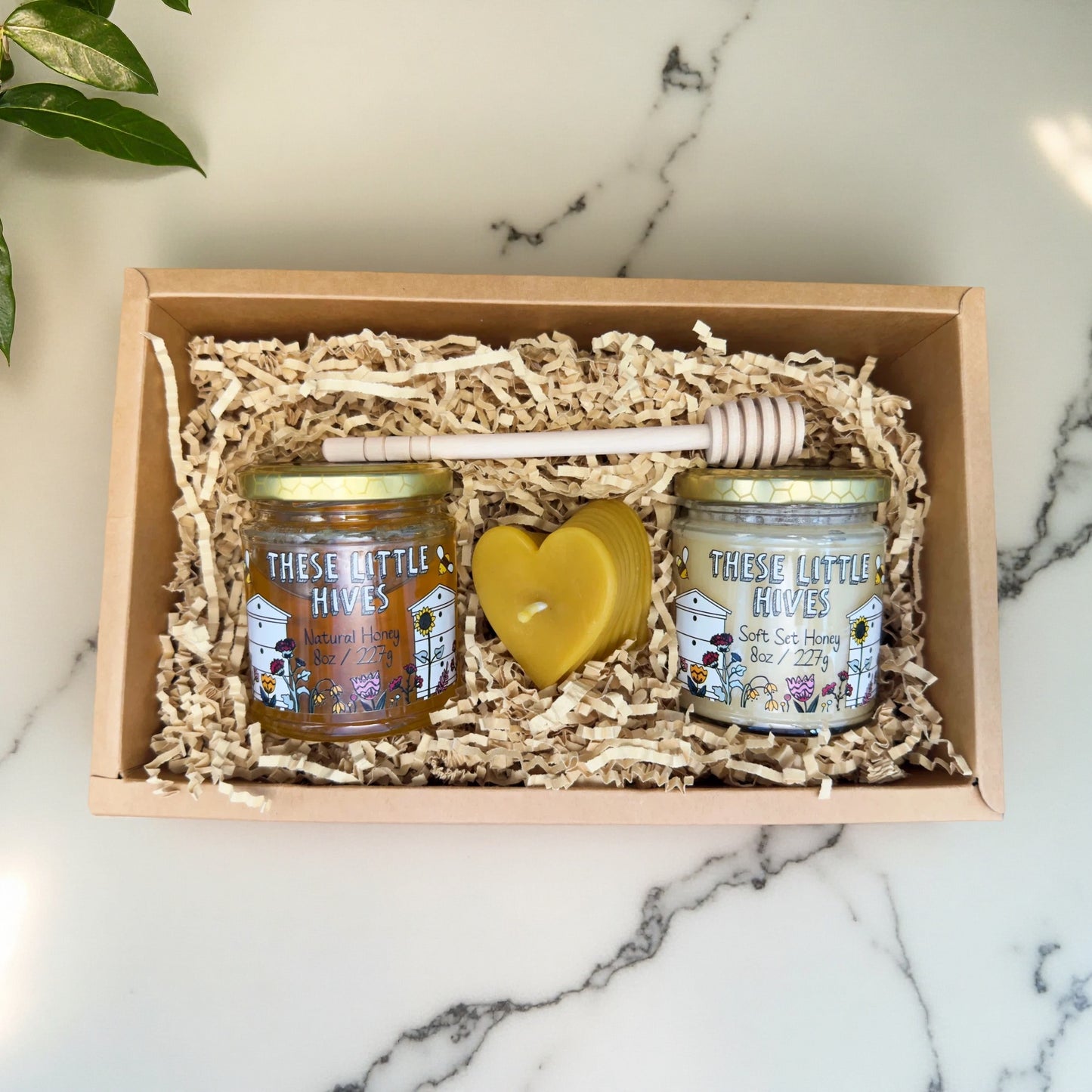Duo of Honey & Small Candle – Thoughtful Honey Gift Set