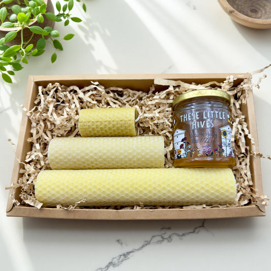 Honey and beeswax candle gift sets by These Little Hives Northern Ireland