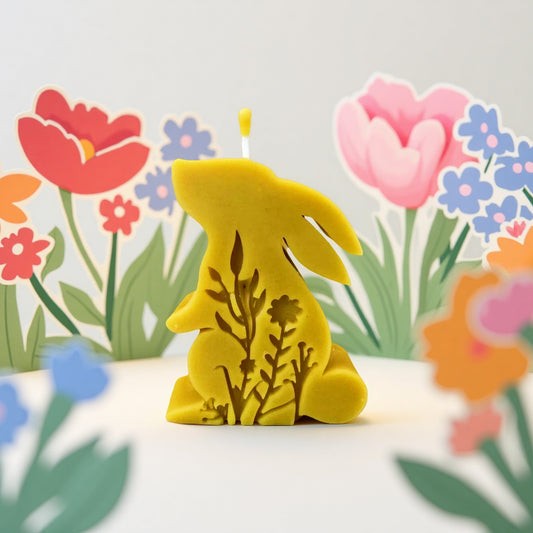 Bunny in Meadow Beeswax Candle
