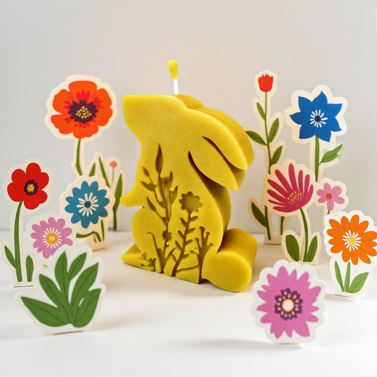 Bunny in Meadow Beeswax Candle