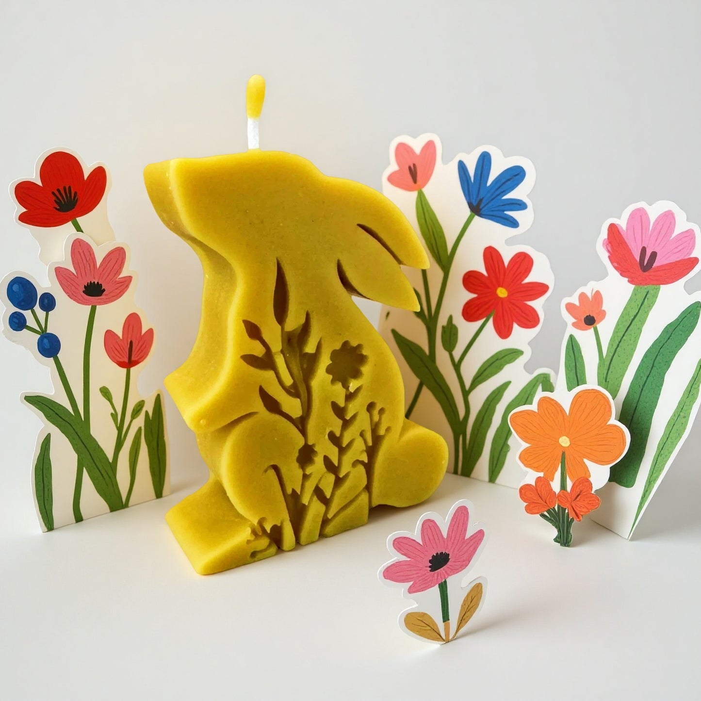 Bunny in Meadow Beeswax Candle