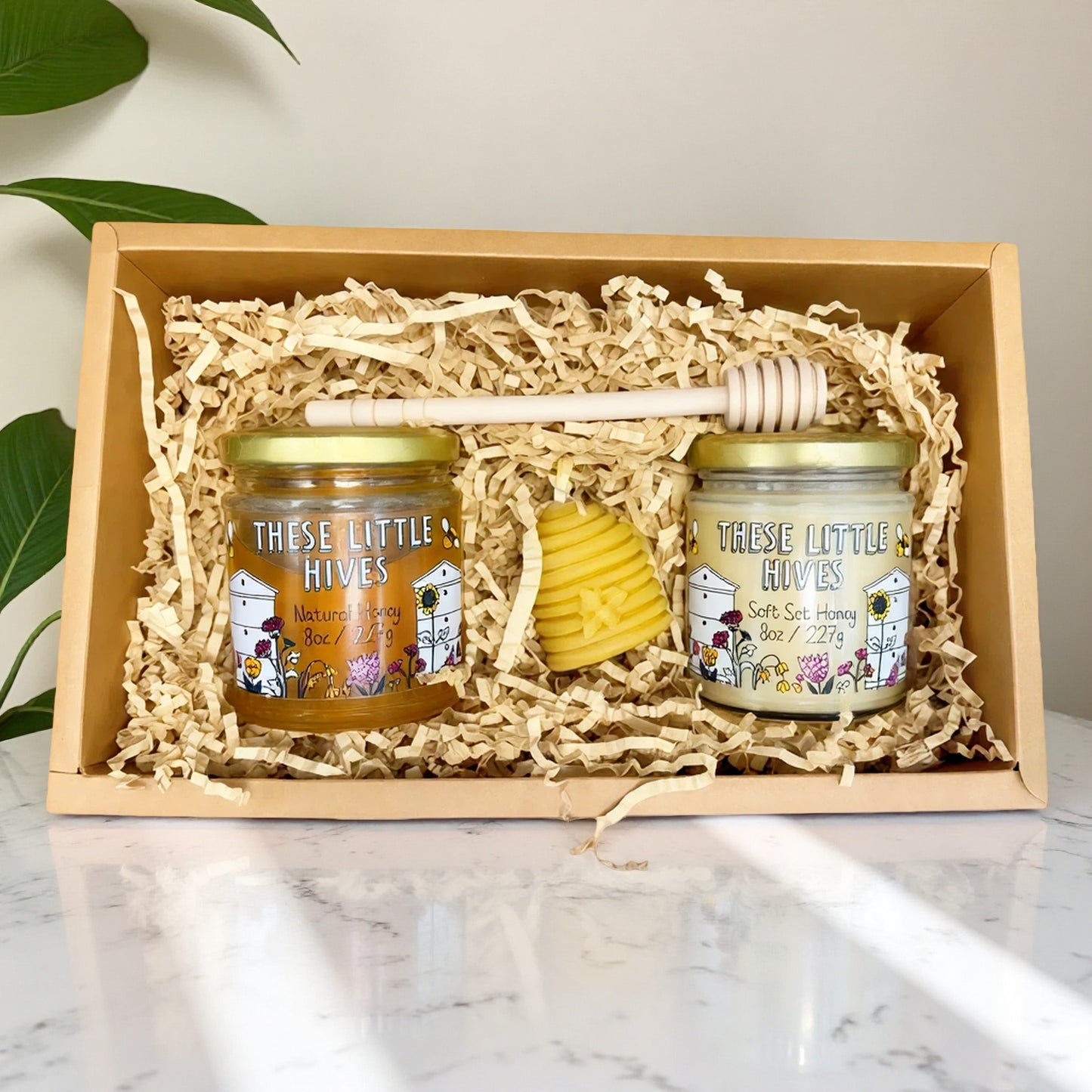 Duo of Honey & Small Candle – Thoughtful Honey Gift Set