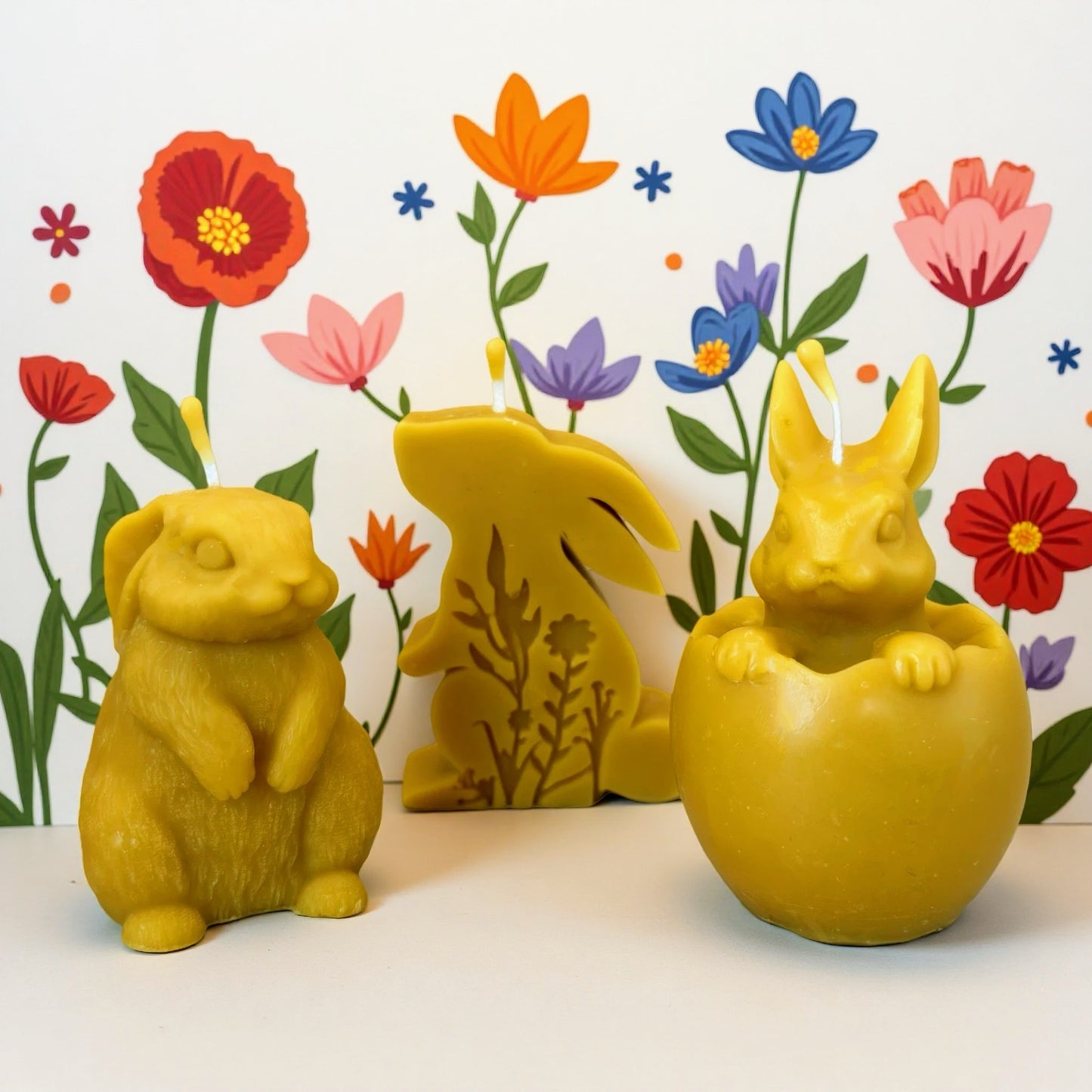 Bunny in Meadow Beeswax Candle